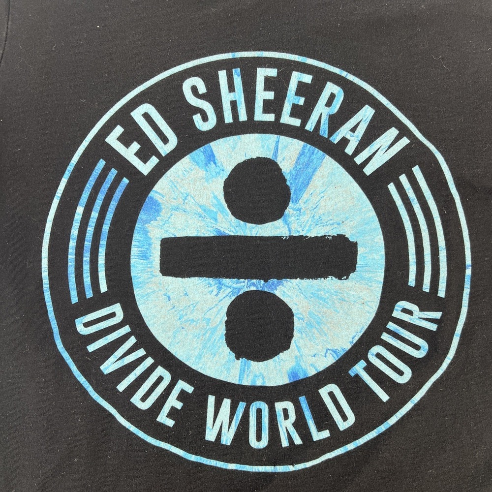 Ed Sheeran Divide World Tour Shirt Mens Size LARGE Black Concert Tee 2017